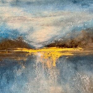 Abstract landscape oil pastels on paper